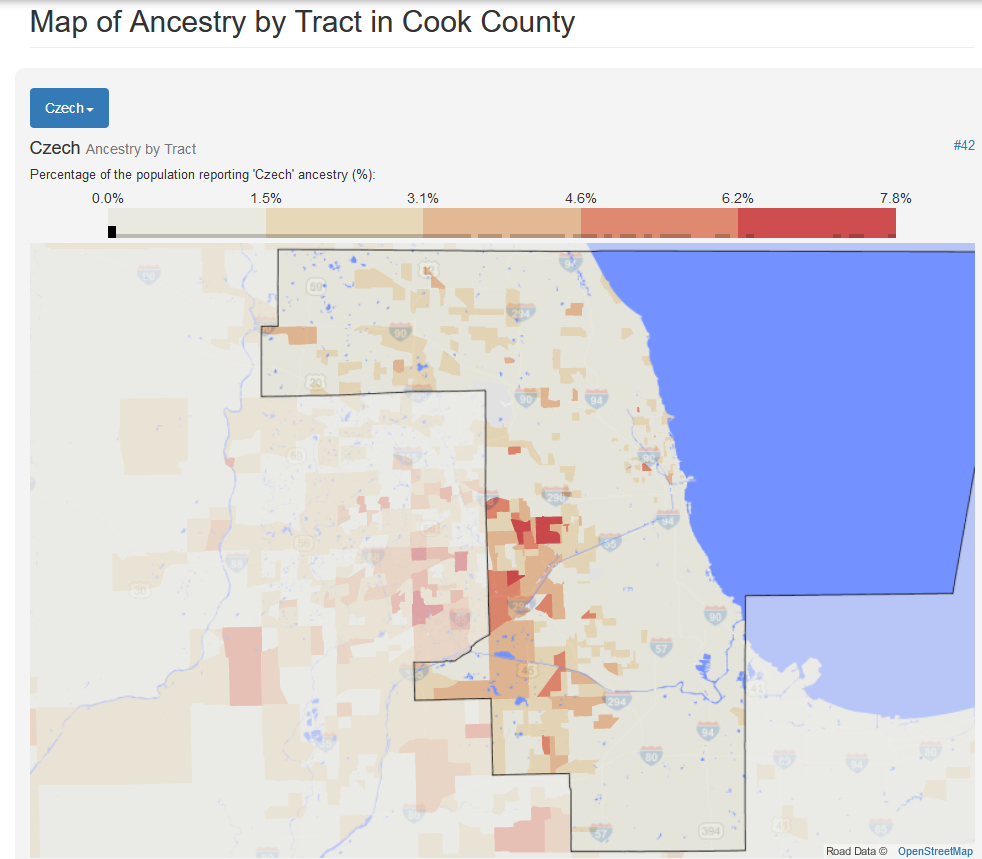 MapOfCzechAncestryByCensusTractCookCounty